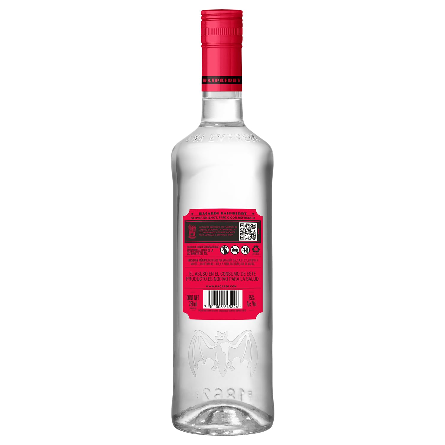 Bacardí Ron Sabor Frambuesa de 750 ml